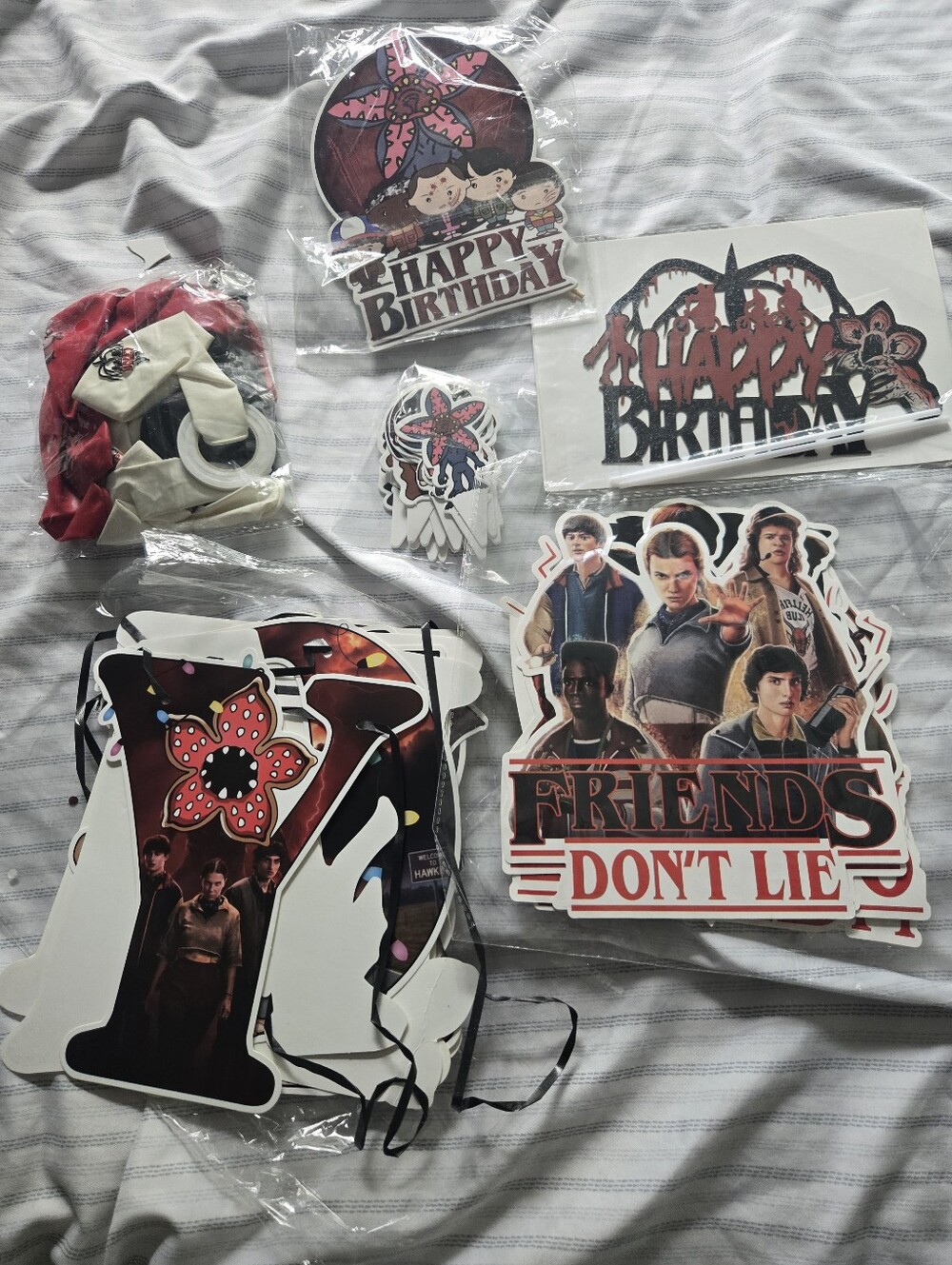 Stranger Things Party Banner and Cutouts - Red/Black Birthday Set